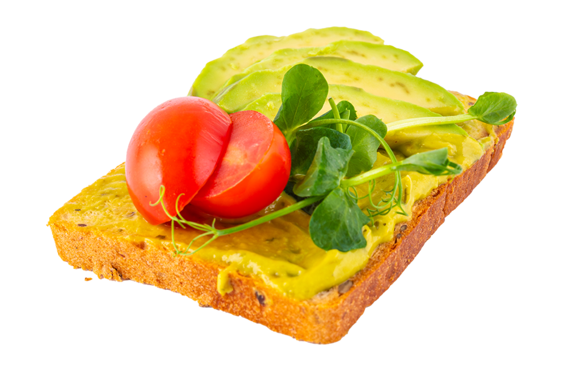Open sandwich with avocado